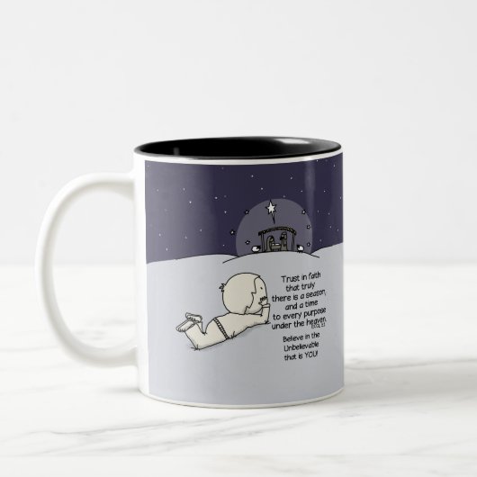 Een tijd voor elk doel tweekleurige koffiemok (Links)