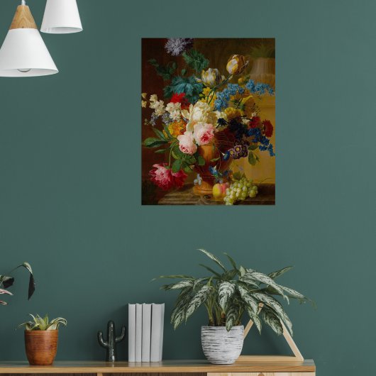 Een tijdloos bloemenmeesterwerk poster (Woonkamer 1)