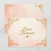 Een tijdloos bruiloft Briefkaart ontwerp (Voorkant / Achterkant)