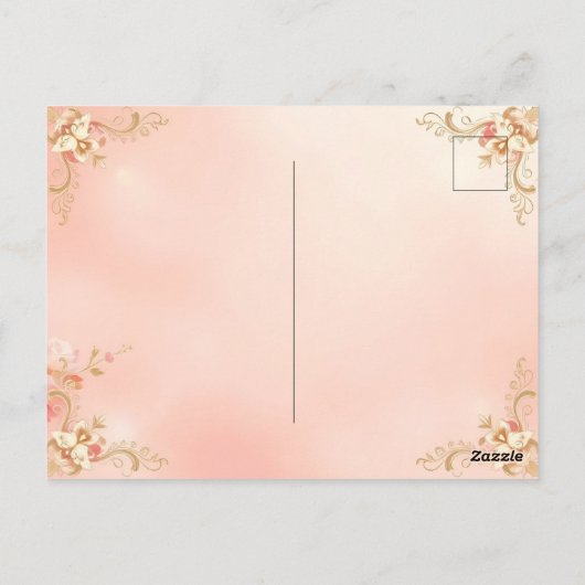 Een tijdloos bruiloft Briefkaart ontwerp (Achterkant)