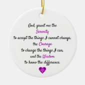 Een tijdloos sereniteitsgebed keramisch ornament (Voorkant)