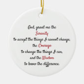 Een tijdloos sereniteitsgebed keramisch ornament (Voorkant)