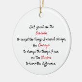 Een tijdloos sereniteitsgebed keramisch ornament (Links)