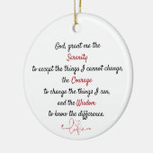 Een tijdloos sereniteitsgebed keramisch ornament (Links)