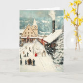 Een tijdloze kerstreis kaart (Gele Bloem)