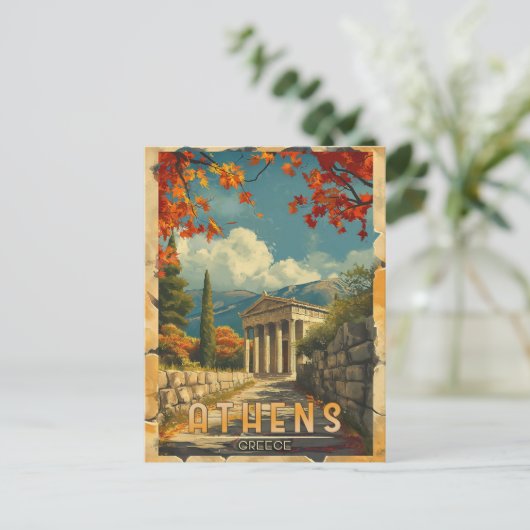 Een tijdloze reis:  Athens Travel Briefkaart (Staand voorkant)