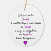 Een tijdloze sereniteitsgebed keramisch ornament (Links)