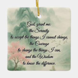 Een tijdloze sereniteitsgebed keramisch ornament