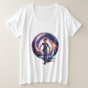 Een tijdreiziger die door een portaal stapt grote maat t-shirt