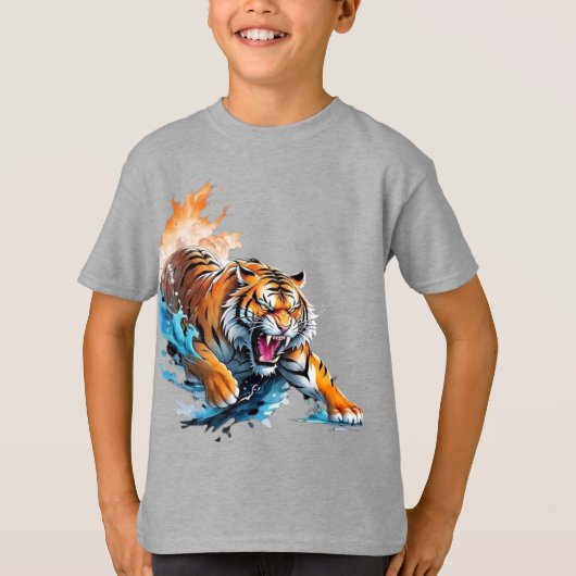 Een tijger in brand t-shirt (Voorkant)