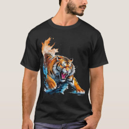 Een tijger in brand t-shirt