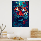 Een tijger in Oerwoud Poster Art Print Wall Art (Keuken)