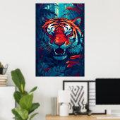 Een tijger in Oerwoud Poster Art Print Wall Art (Thuiskantoor)