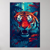 Een tijger in Oerwoud Poster Art Print Wall Art (Voorkant)