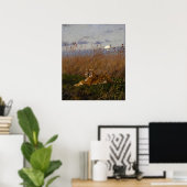 Een tijger onder de Russen in het monlicht Poster (Thuiskantoor)