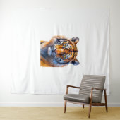 Een tijgergezicht wandkleed (In Situ (horizontaal))