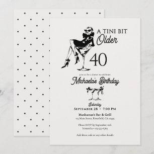 Een Tikkeltje Ouder Elegante Martini 40ste Verjaar Kaart