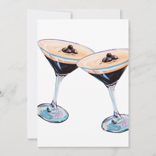 Een tikkeltje ouder Espresso Martini-verjaardag Kaart (Achterkant)