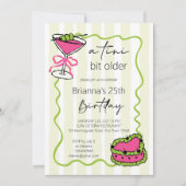 Een tikkeltje ouder handgetekend retro verjaardags kaart (Voorkant)