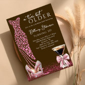 Een tikkeltje ouder Mocha Roze Glam Verjaardagsfee Kaart