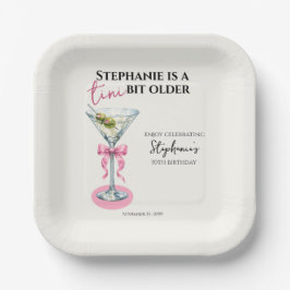 Een Tikkeltje Ouder Roze Strik 30e Verjaardag Papieren Bordje