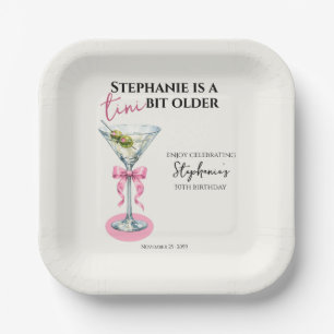 Een Tikkeltje Ouder Roze Strik 30e Verjaardag Papieren Bordje