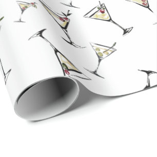 Een tikkeltje oudere Martini Cocktail Verjaardag Cadeaupapier