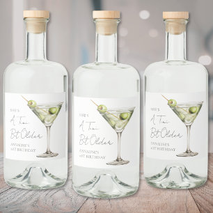 Een tikkeltje oudere Martini-verjaardag Likeurfles Etiket