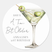 Een tikkeltje oudere Martini Verjaardag Ronde Sticker (Voorkant)