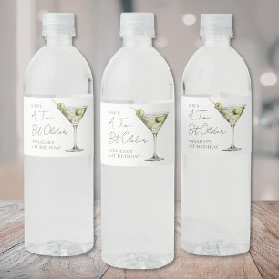 Een tikkeltje oudere Martini verjaardag Waterfles Etiket