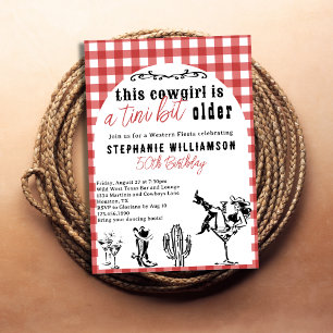Een Tikkeltje Oudere Western Cowgirl Verjaardagsfe Kaart