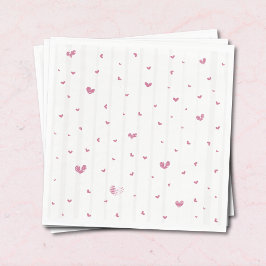 Een Tikkeltje Verliefd | Roze Hartjes Verlovingsfe Servet