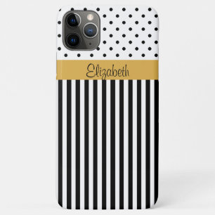 Een Timeless Black White Stripes, Polka Dots Patte Case-Mate iPhone Case