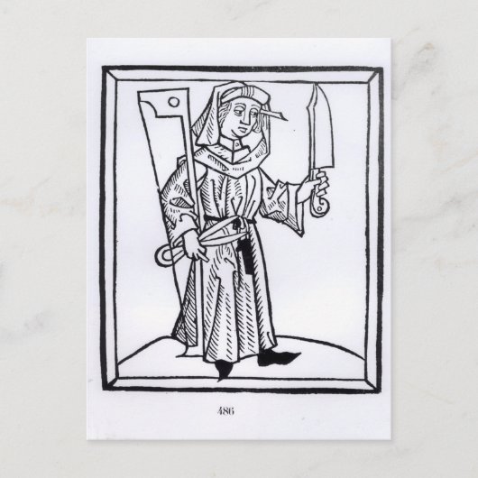 Een timmerman briefkaart (Voorkant)