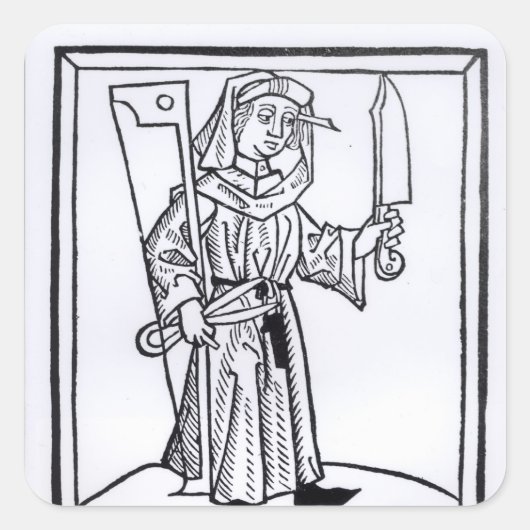 Een timmerman vierkante sticker (Voorkant)