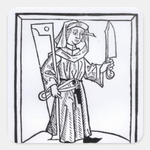 Een timmerman vierkante sticker