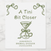 Een Tini beetje dichterbij Bruids douche Wijn Etiket (Enkel label)