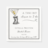 Een Tini Beetje Dichterbij Vuil Martini Bruidsfees Servet (Voorkant)