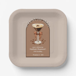 Een Tini Beetje Ouder Martini Espresso Bruine Boog Papieren Bordje