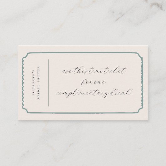 Een Tini Beetje Ouder | Martini Thema Drink Ticket (Achterkant)