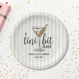 Een Tini Beetje Ouder Pink Martini Cocktail Verjaa Papieren Bordje