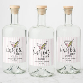 Een Tini Beetje Ouder Pink Martini Verjaardag Likeurfles Etiket