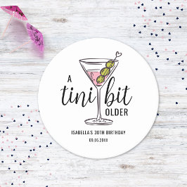 Een Tini Beetje Ouder Pink Martini Verjaardagsthem Ronde Kartonnen Onderzetter
