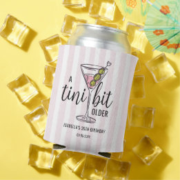 Een Tini Beetje Ouder Roze Martini Cocktail Verjaa Blikjeskoeler