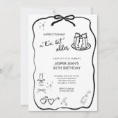 Een Tini Beetje Ouder Zwart & Wit Bow 30e verjaard Kaart (Voorkant)