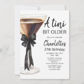 Een tini beetje oudere Black Ribbon Martini Verjaa Kaart (Voorkant)