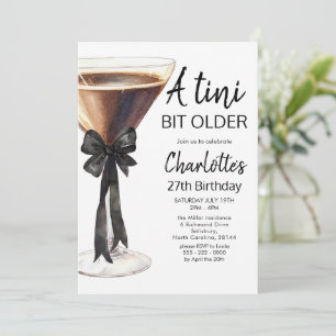 Een tini beetje oudere Black Ribbon Martini Verjaa Kaart