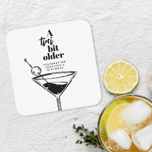 Een Tini Beetje Oudere Cocktail Martini Verjaardag Kartonnen Onderzetters
