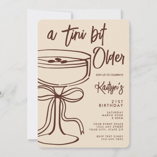 Een Tini Beetje Oudere Espresso Martini 21e Verjaa Kaart (Voorkant)