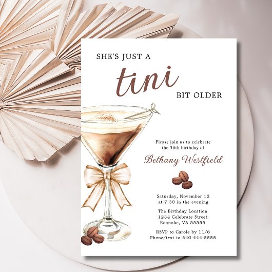 Een Tini Beetje Oudere Espresso Martini 50e Verjaa Kaart